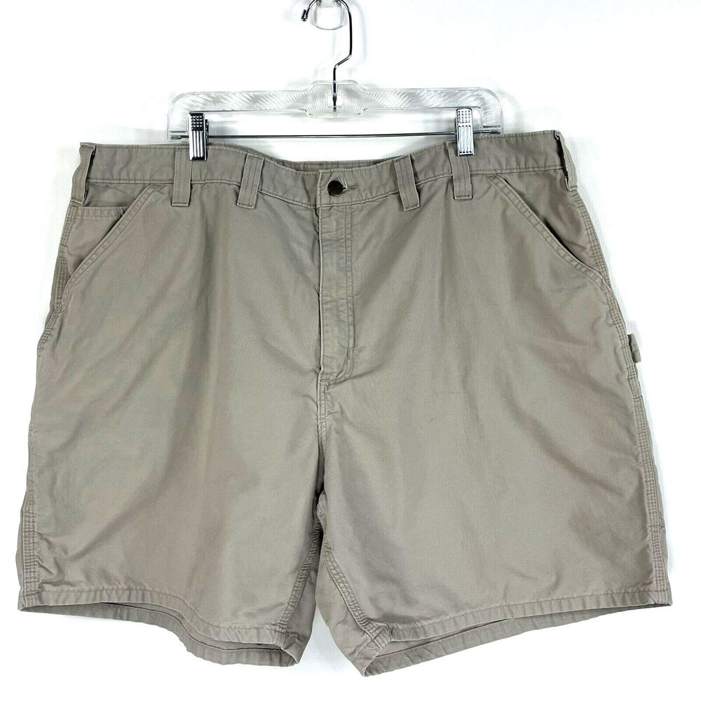 Carhartt Mens Shorts Size 44 Tan Cotton Rugged Cargo Work